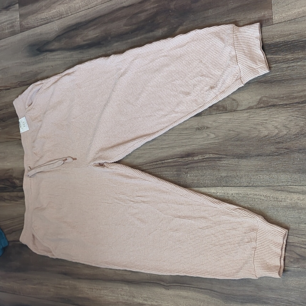 Cotton On Ribbed Sweat Pants Pink with DrawString
